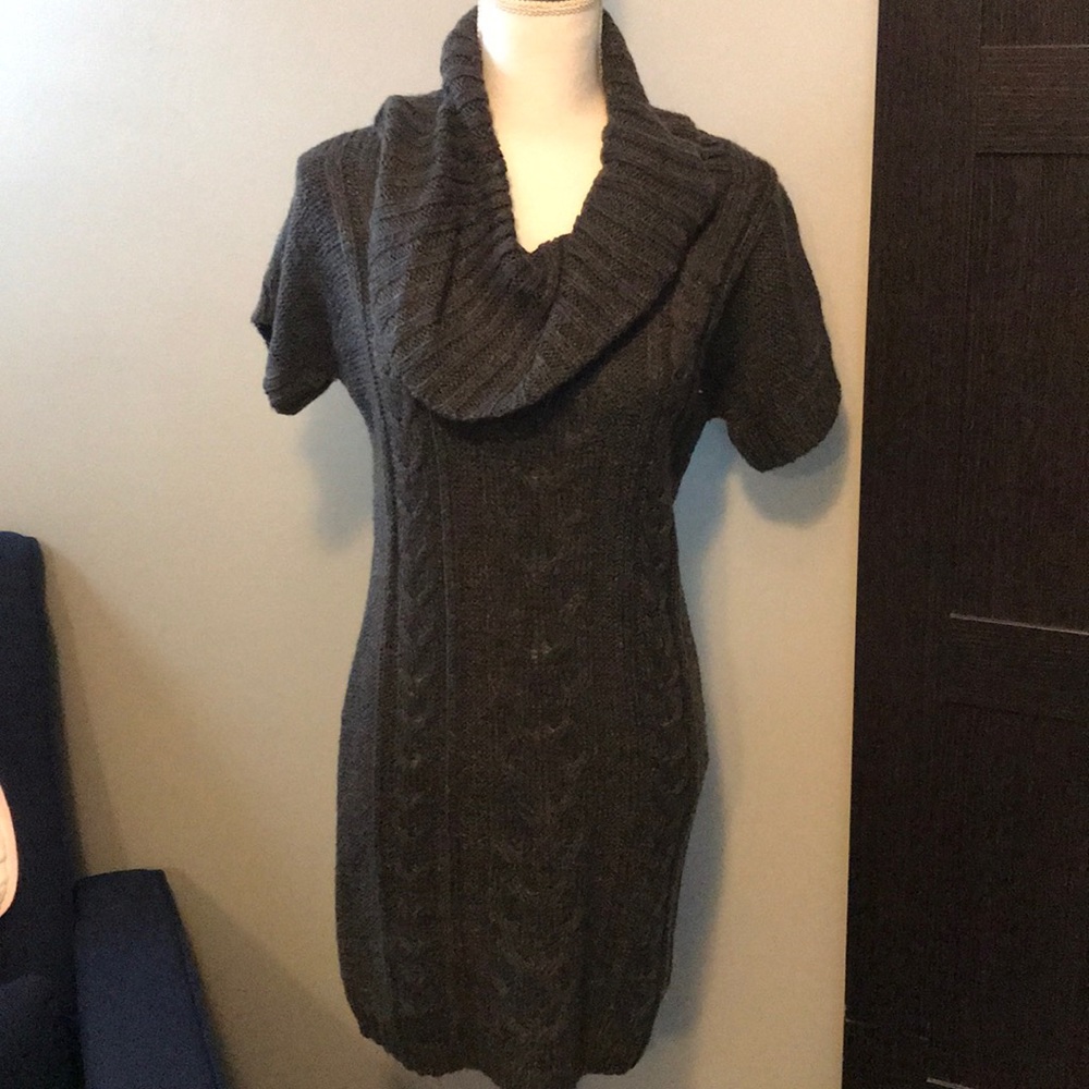Pink Rose Grey knit sweater tunic XL